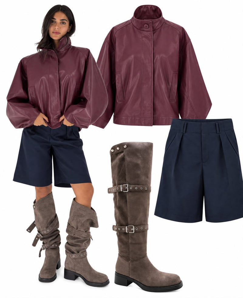 Burgundy Jacket & Bermudas