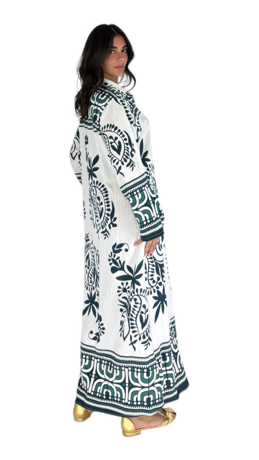 Idal White/Green Dress