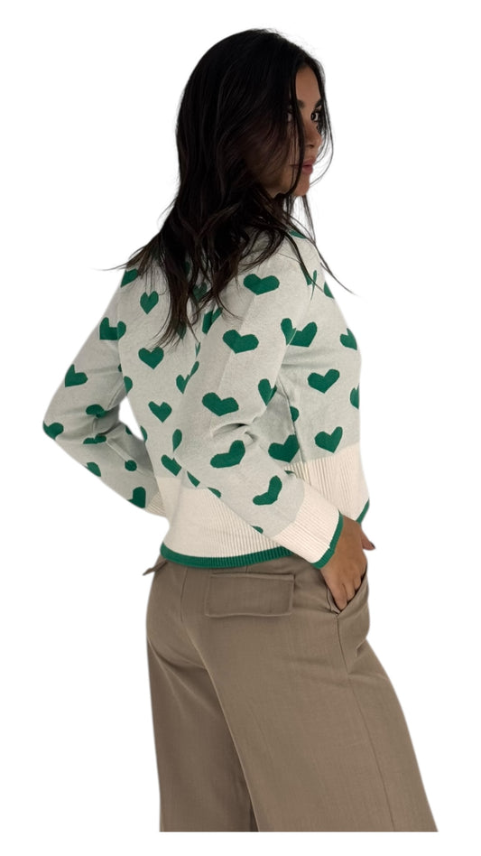 Hearts White Cardigan