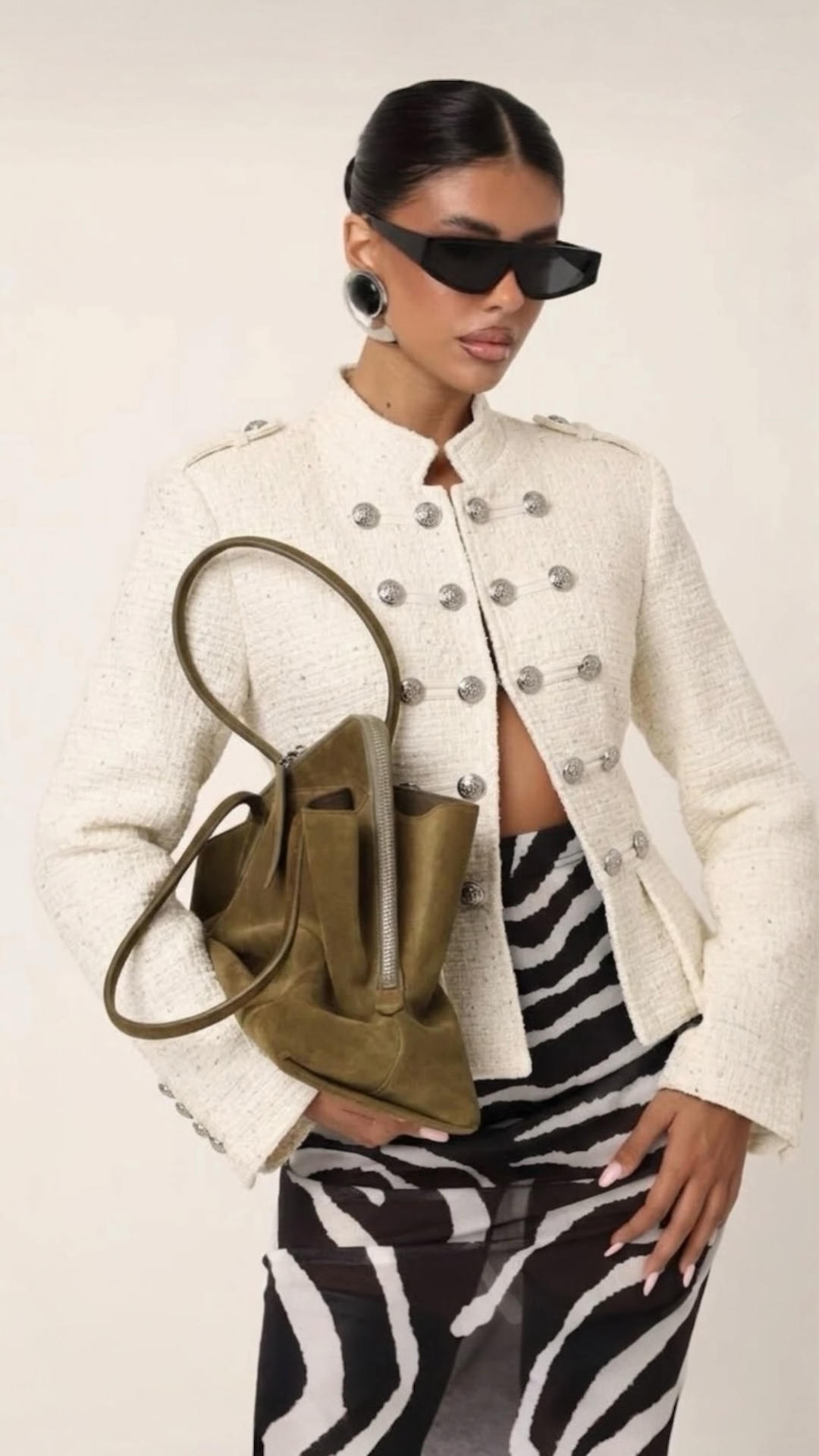 Liam Fitted Officer-Style Tweed Jacket