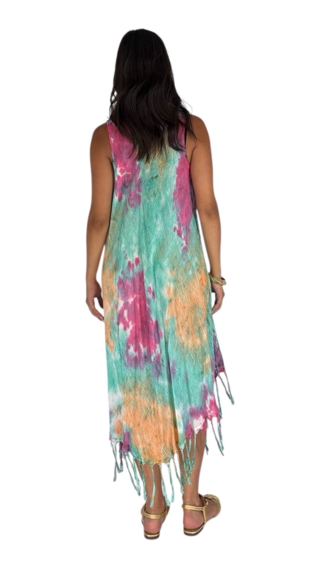 Rendar Green/ Fuchsia Dress