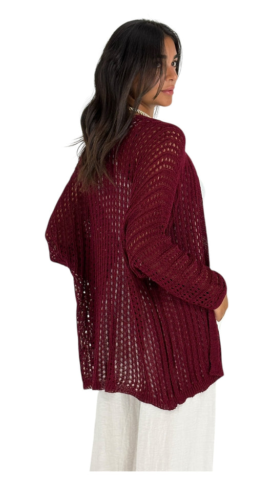 Zane Maroon Cardigan