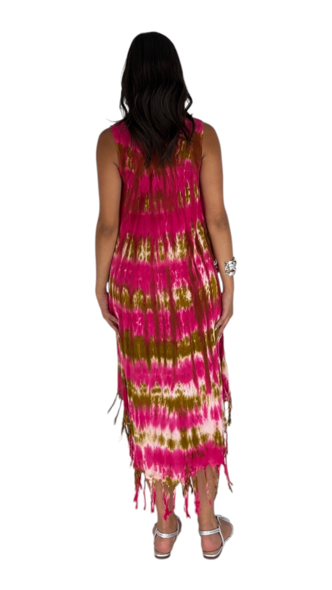 Rendar Camel/ Fuchsia Dress