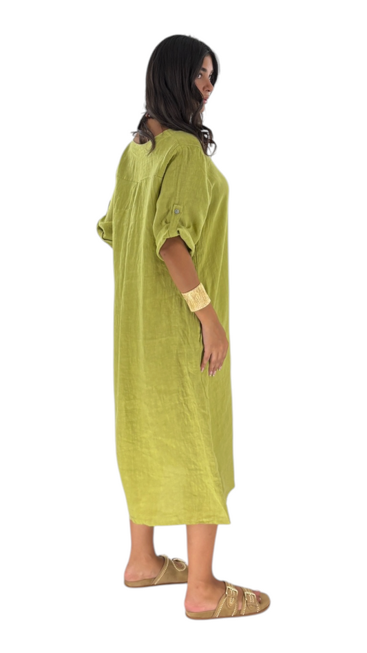 Zain Chartreuse Dress