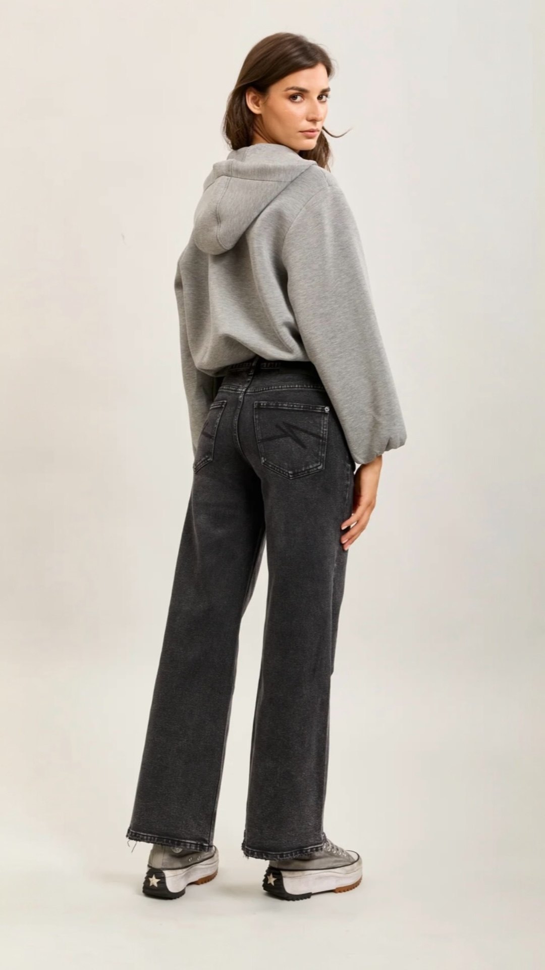 Straight leg Charcoal Denim Jean Pants