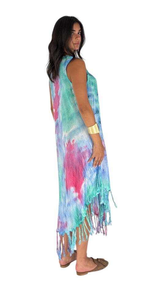 Rendar Teal/ Fuchsia Dress