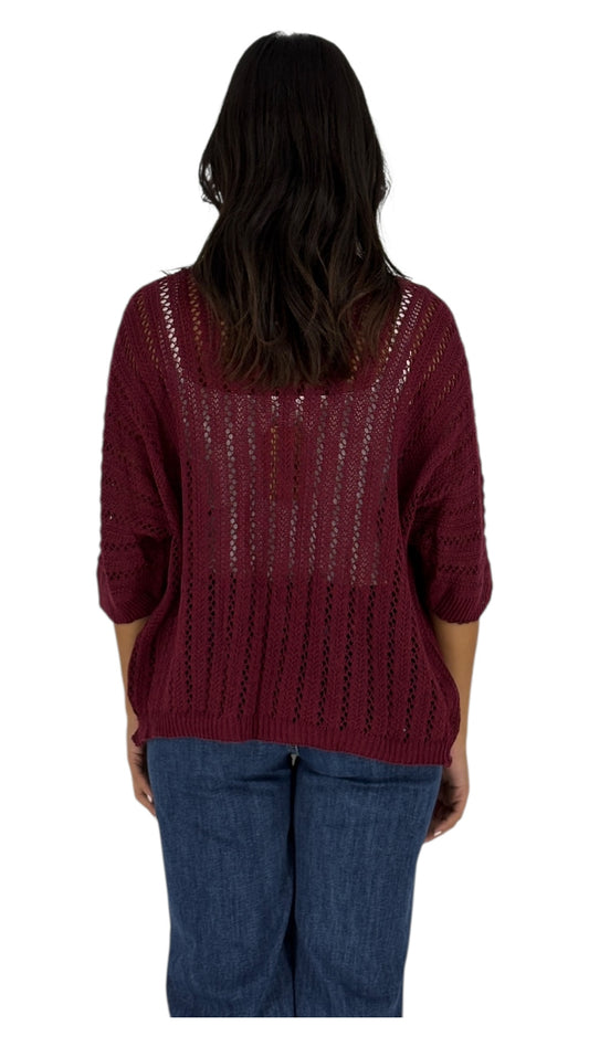 Najwa Burgundy Cardigan