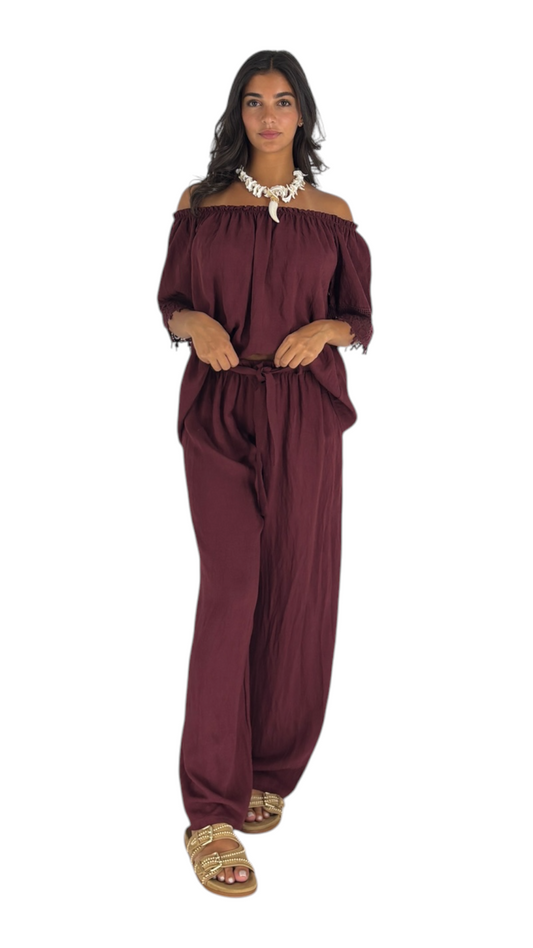 Liz Dark Cherry Pants