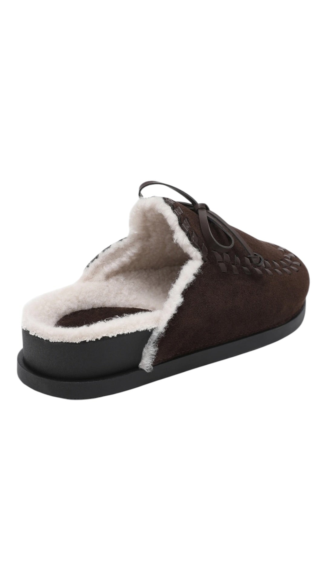 Faux Suede Lined Mule Slippers