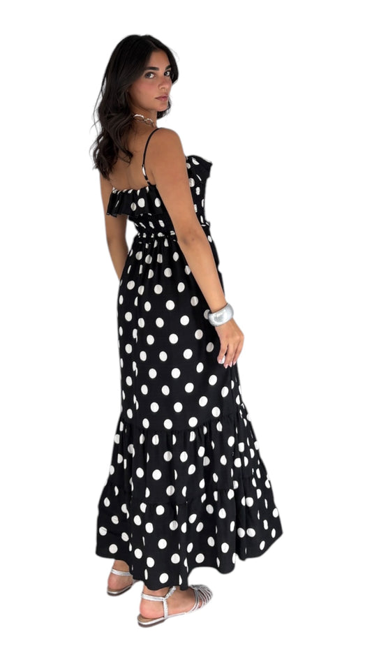 Polka Dots Black Dress