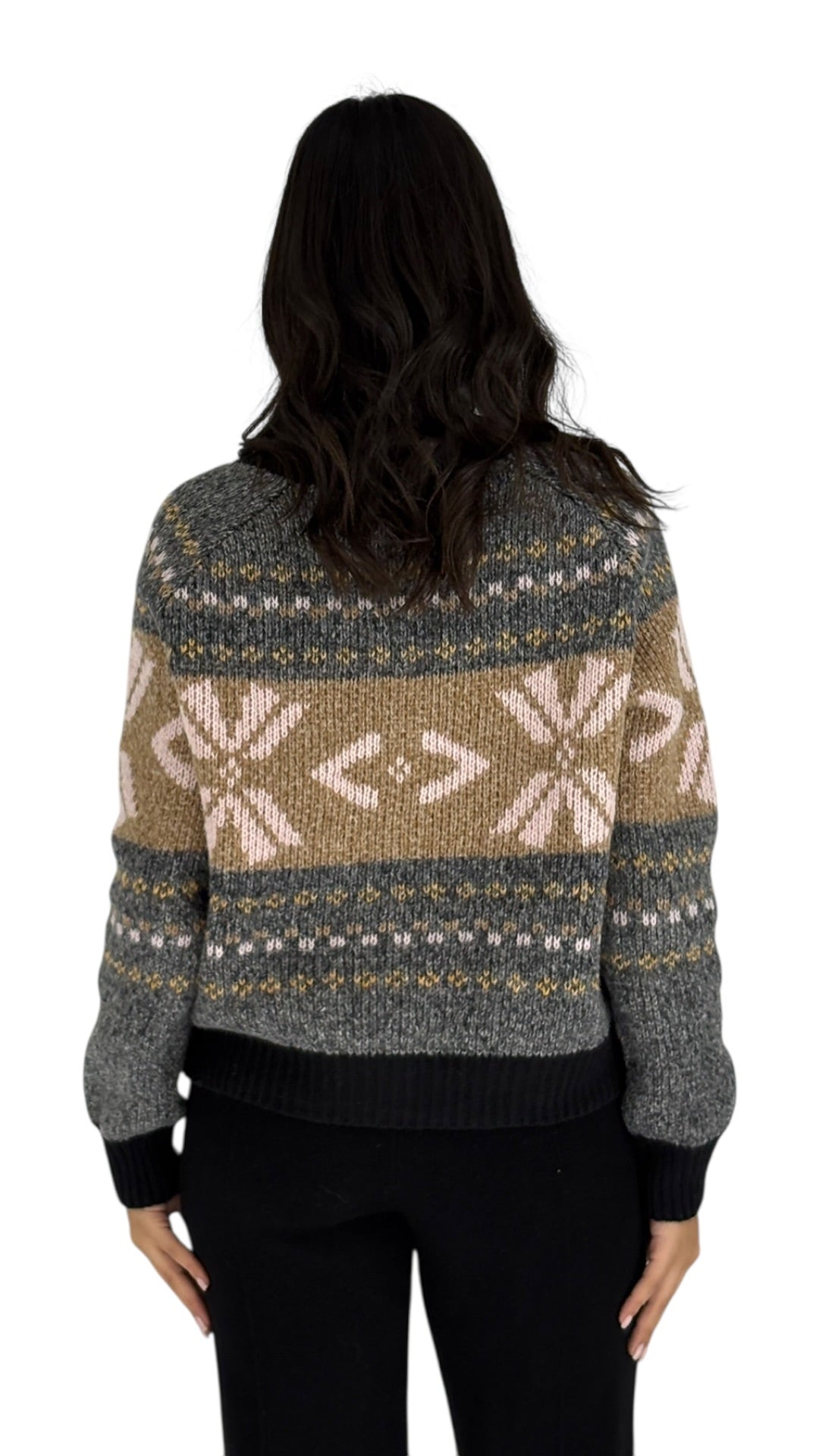 Eleanor Grey/Camel Cardigan