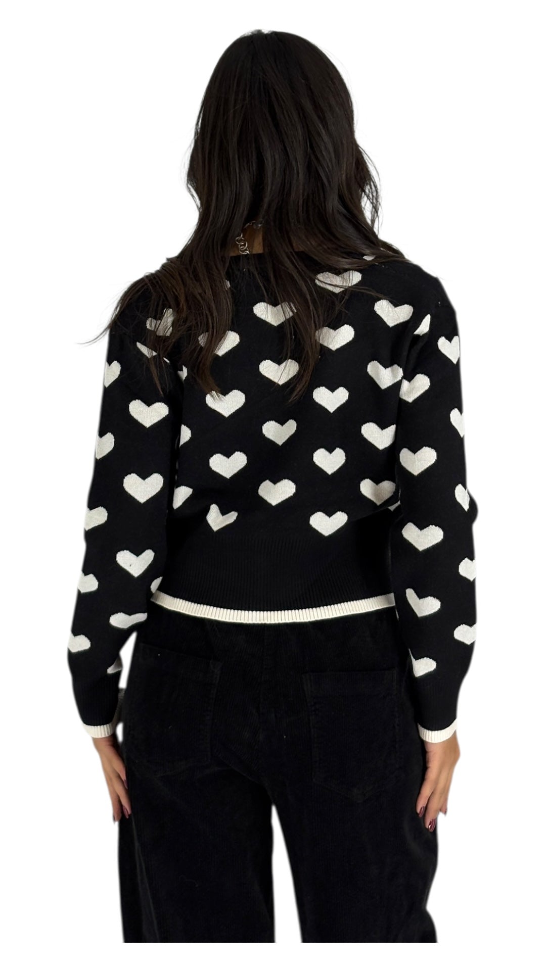 Hearts Black Cardigan