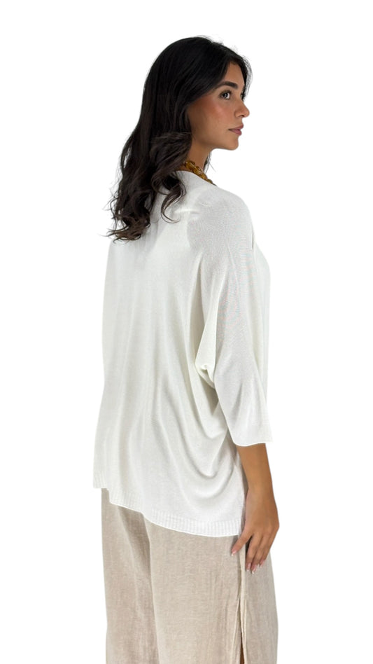 Komal White Cardigan