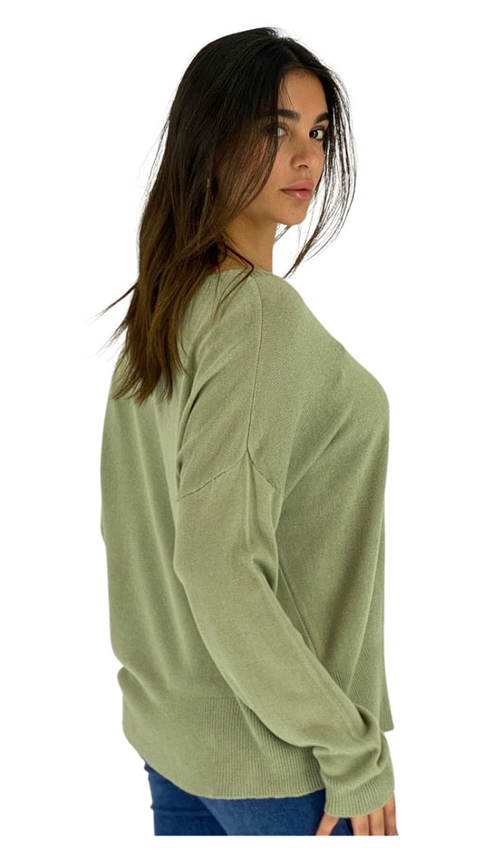 Monz green khaki top