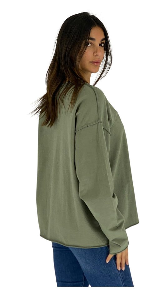 Roots green khaki top