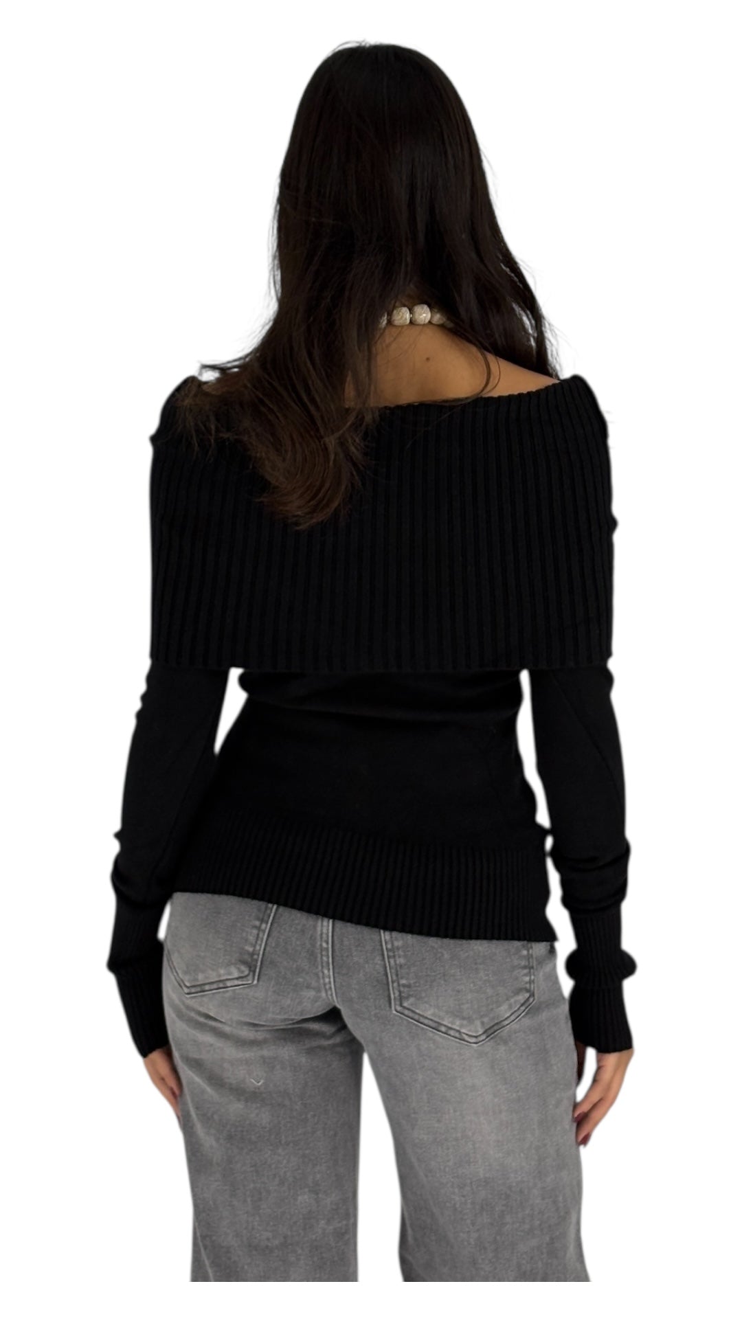 Arven Black Off-Shoulder Top