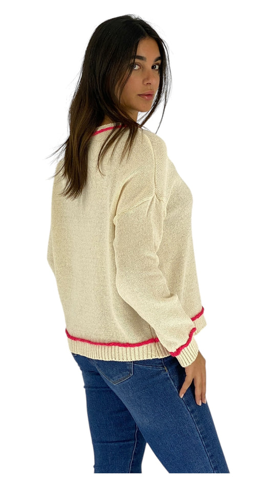 Marks beige/hot pink top