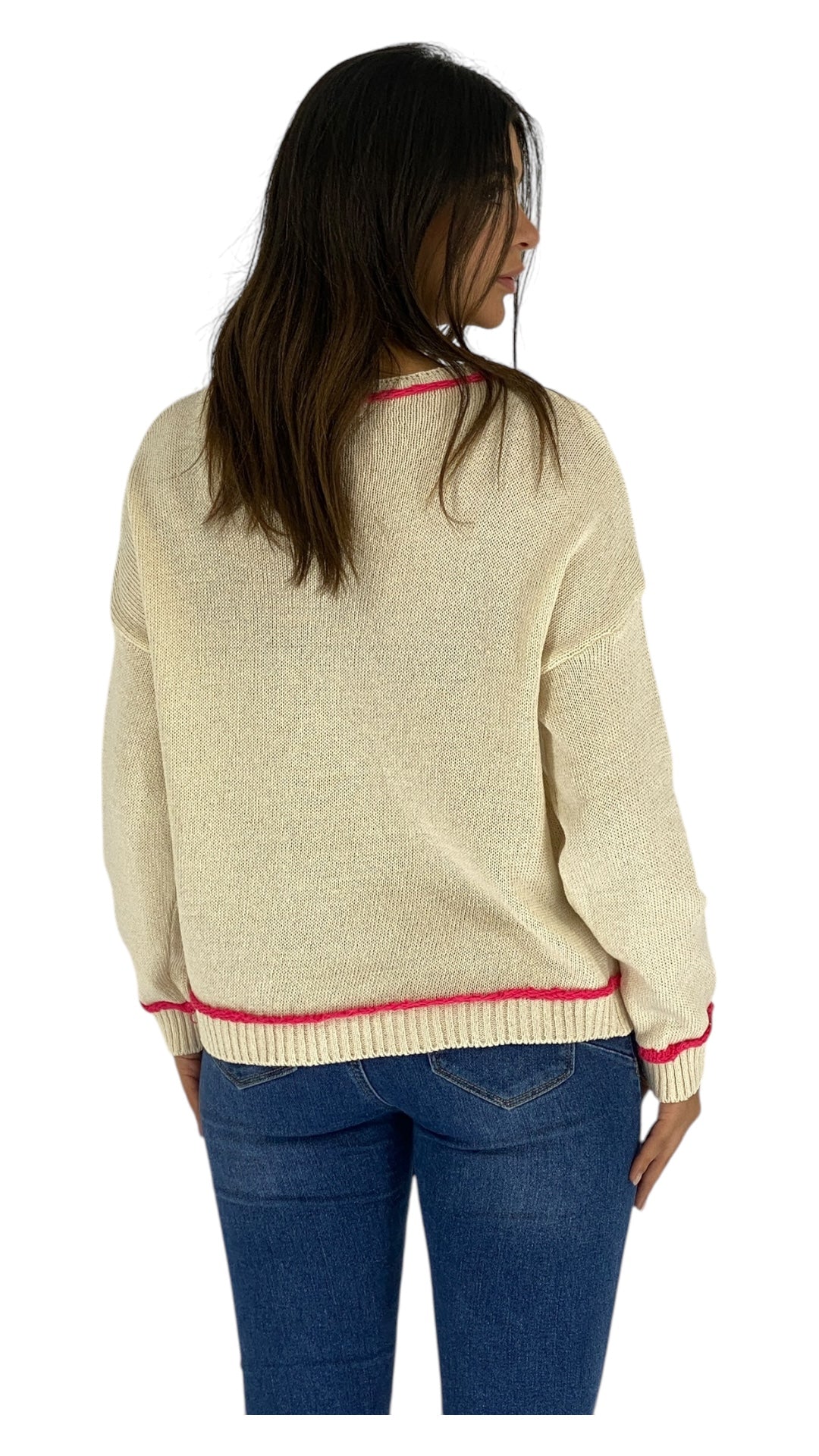 Marks beige/hot pink top