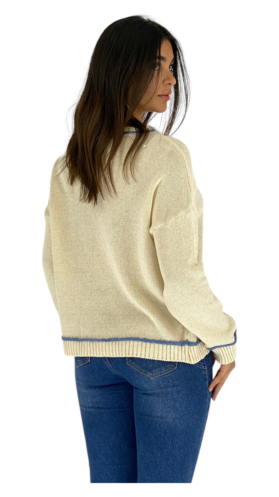 Marks beige/blue top