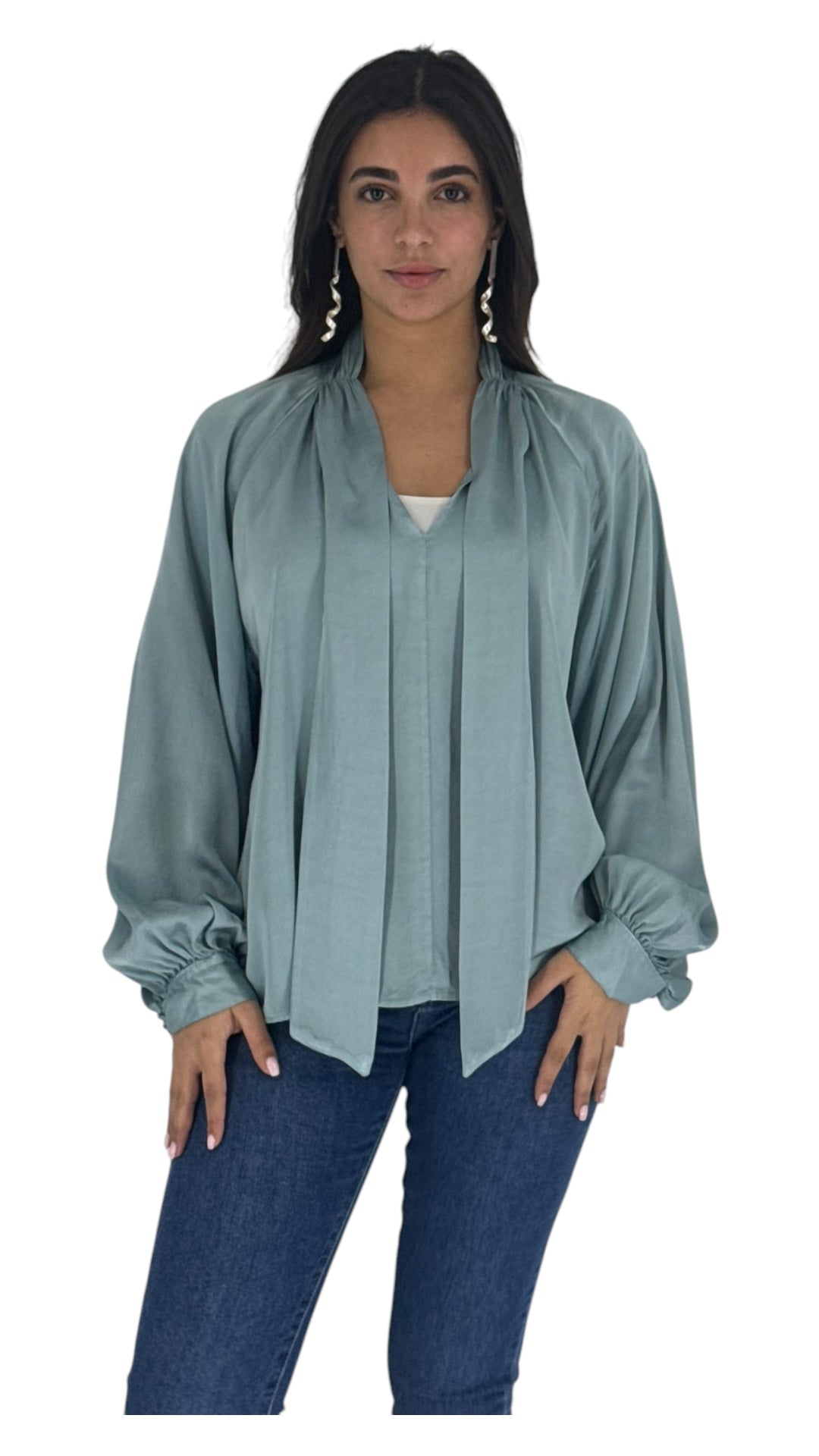 Flora teal shirt