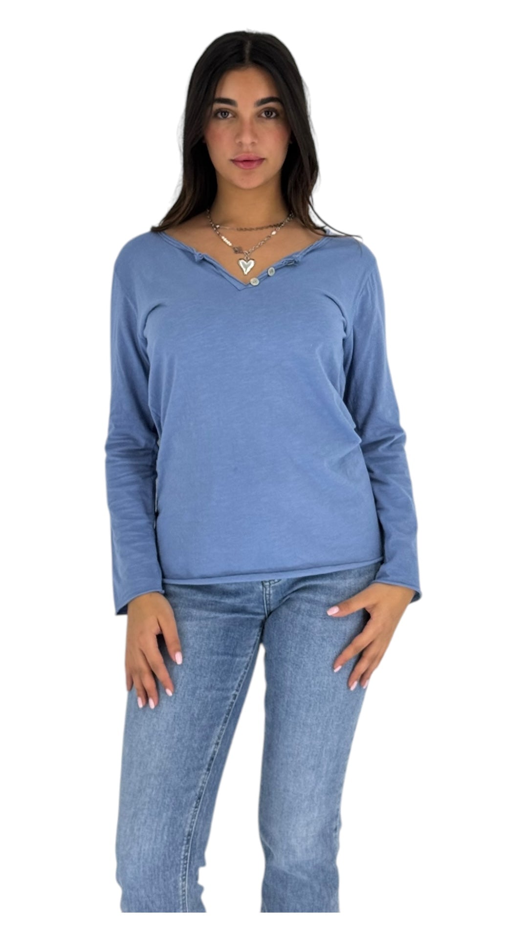 Cuts sea blue top