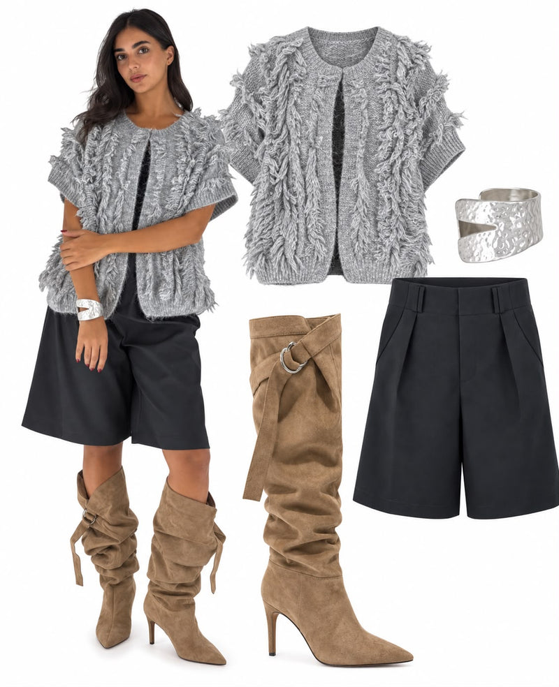 Grey Vest & Bermudas