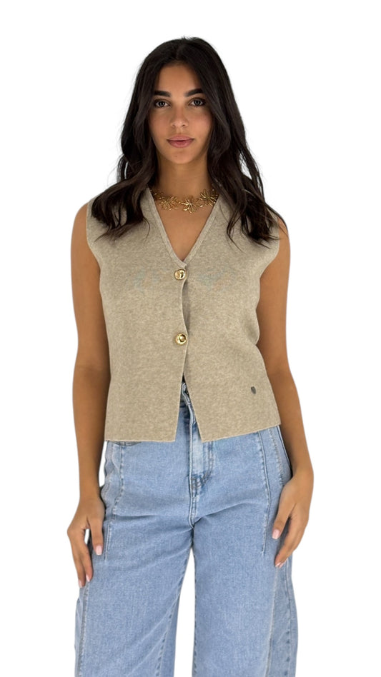 Lucia Taupe Vest