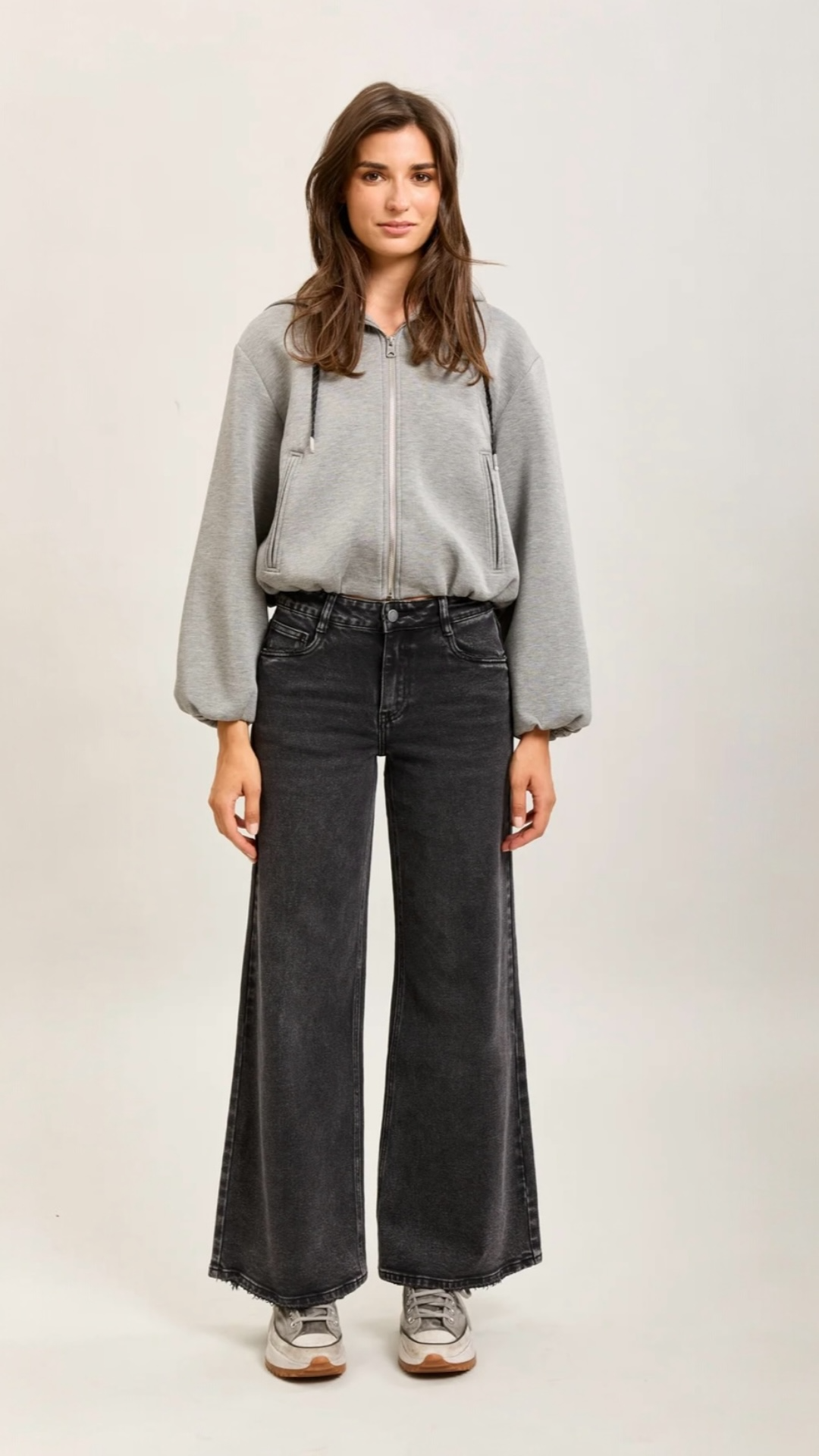 Straight leg Charcoal Denim Jean Pants