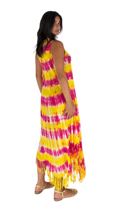 Rendar Yellow/ Fuchsia Dress