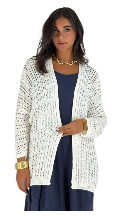 Zane White Cardigan