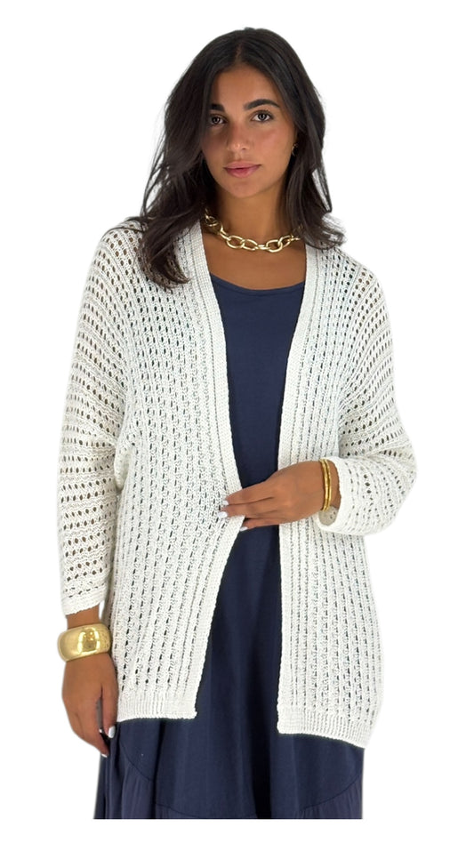Zane White Cardigan