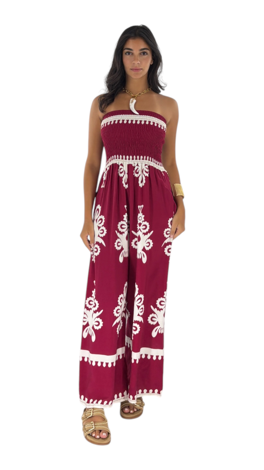 Malo Maroon Jumpsuit
