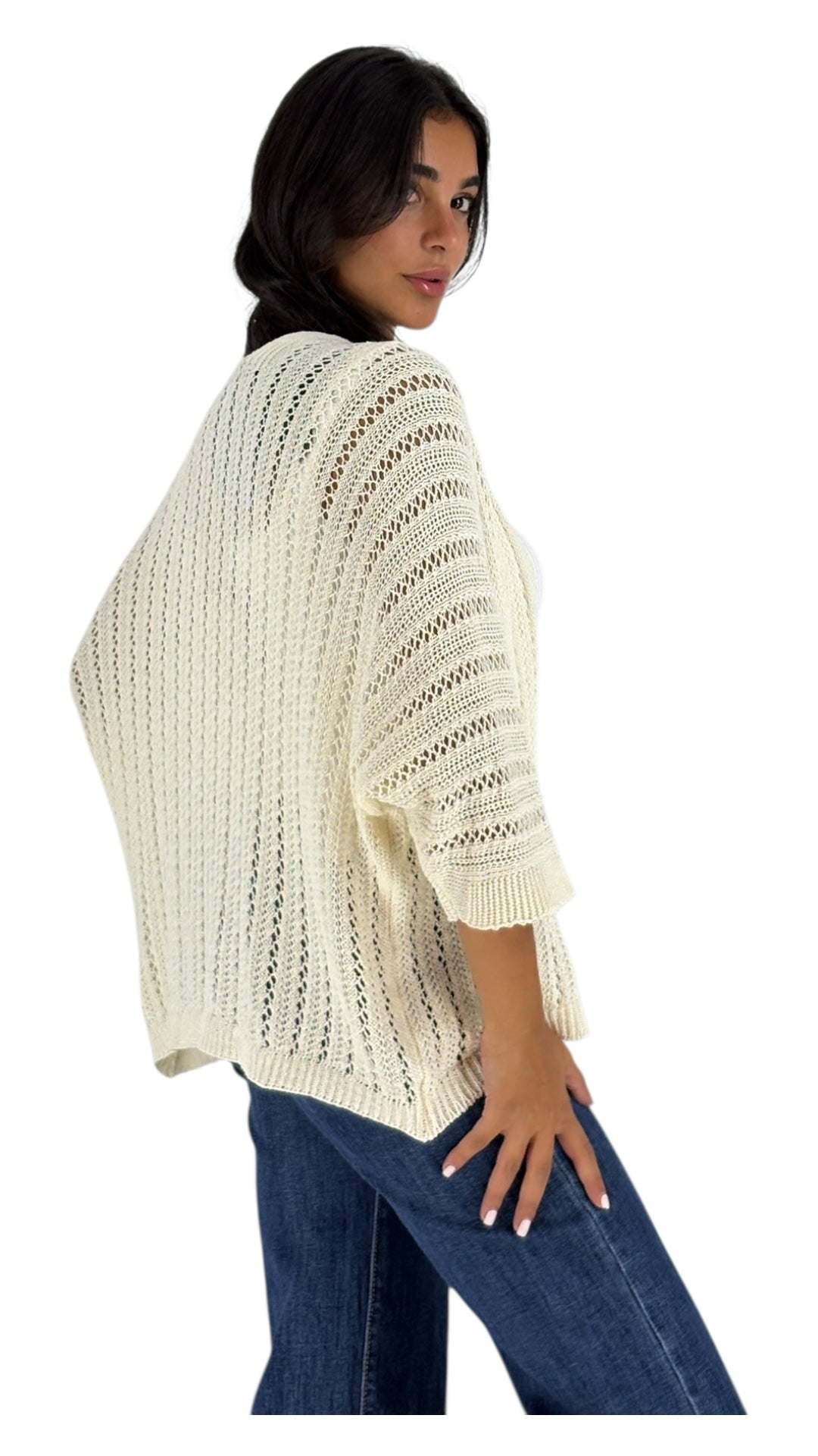 Najwa Off White Cardigan