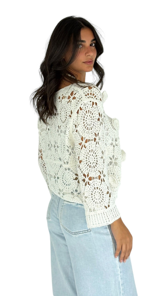 Abeer White Cardigan