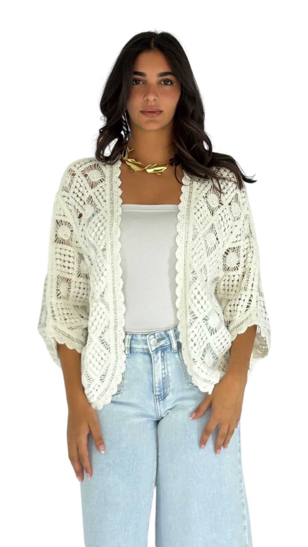 Jehan White Cardigan