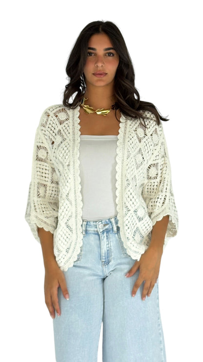Jehan White Cardigan