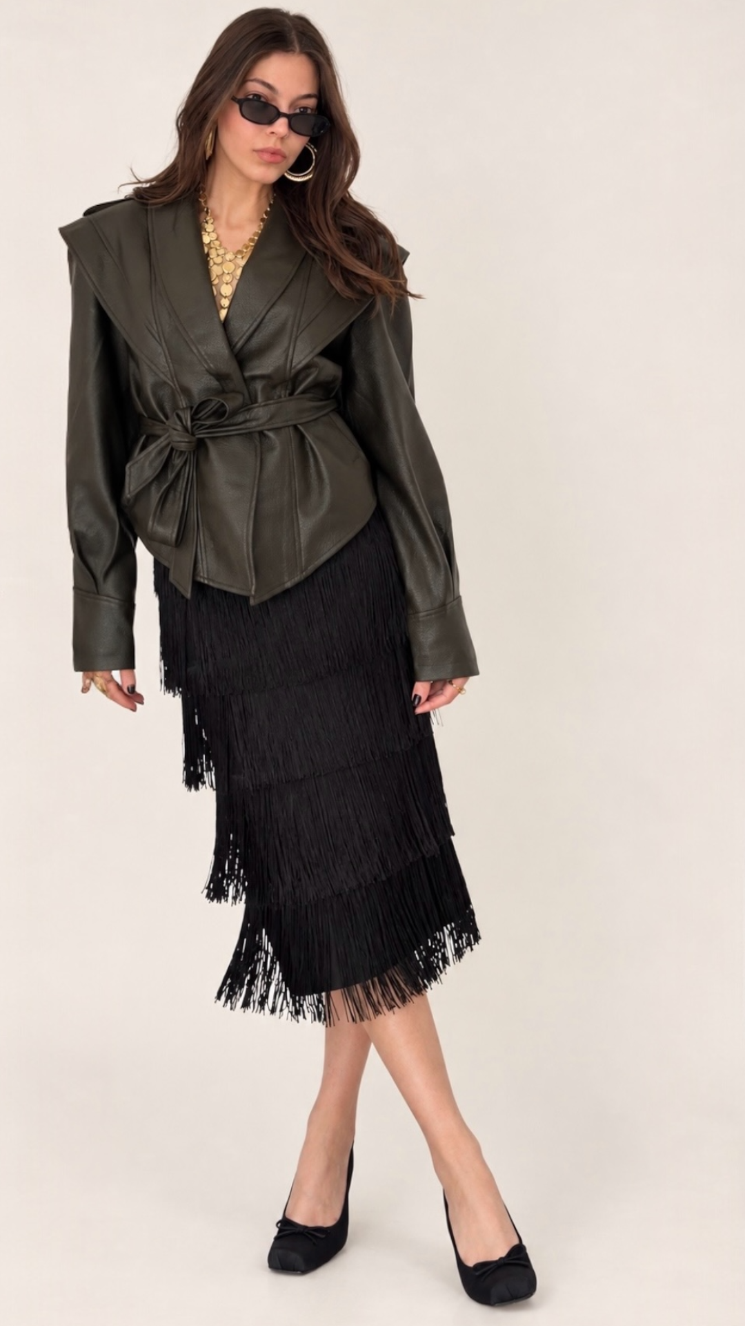 Black Skirt With Fringes