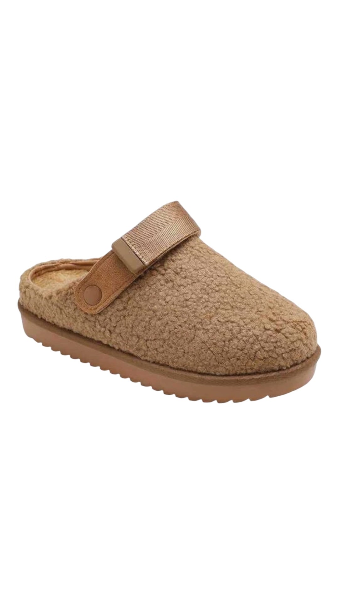 Semi-Open Slippers Lined With Adjustable Strap