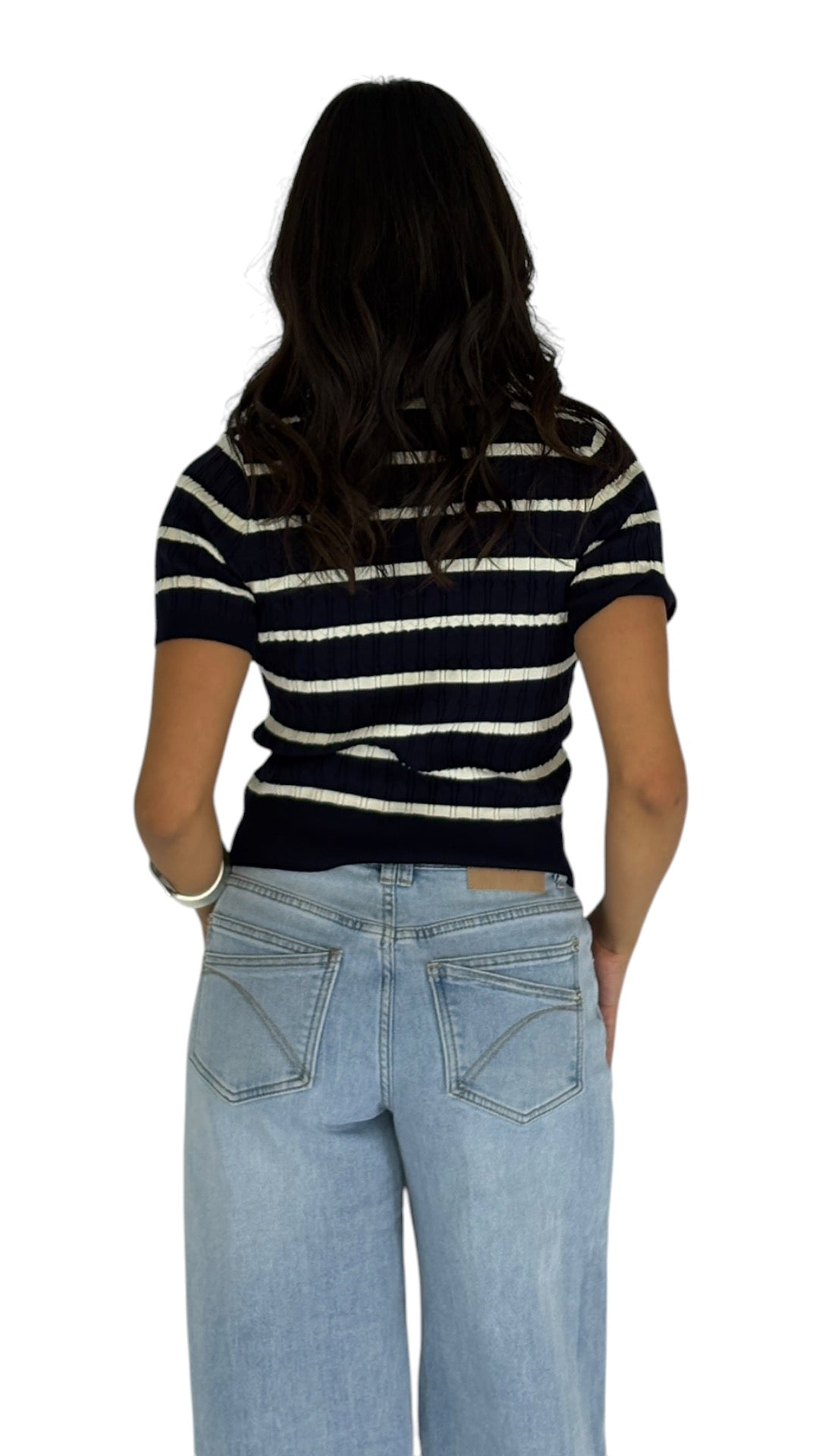 Amas White/Black Top