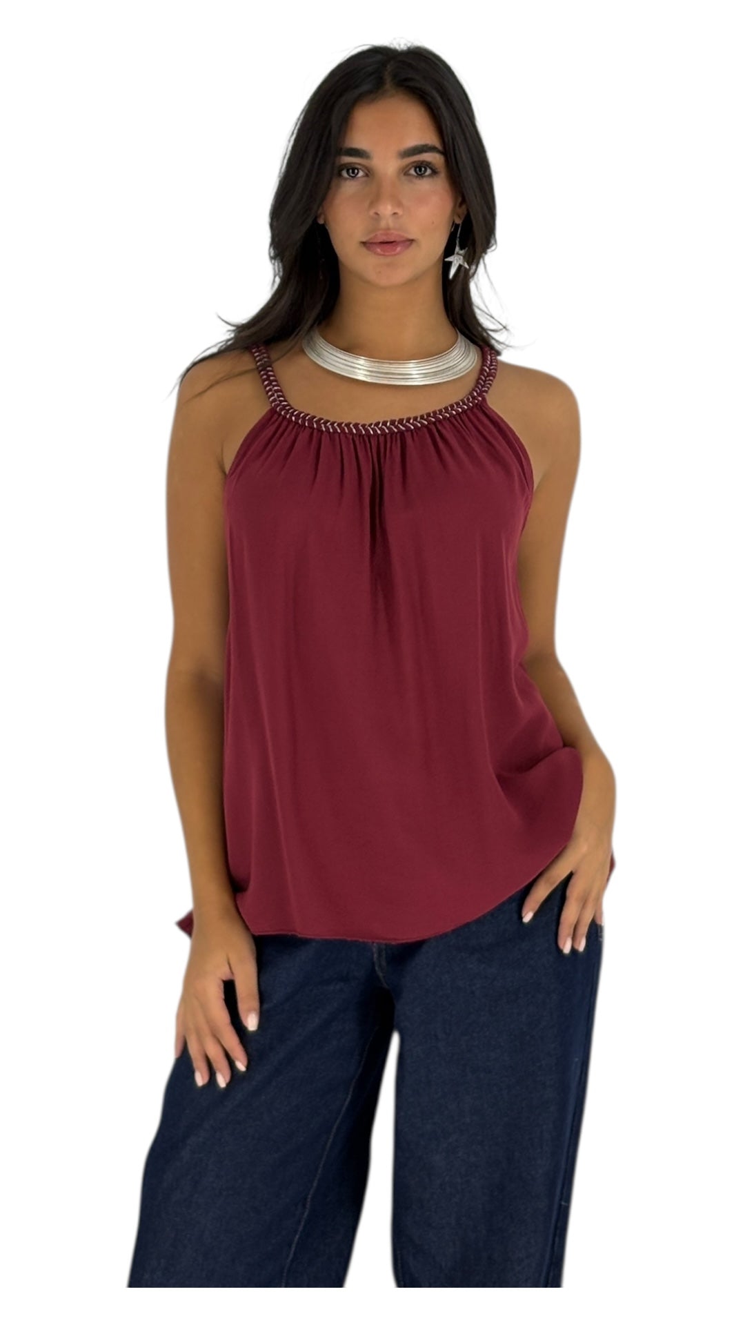 Zosia Maroon Top
