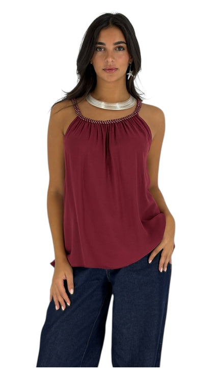 Zosia Maroon Top