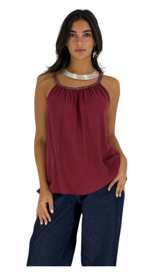 Zosia Maroon Top
