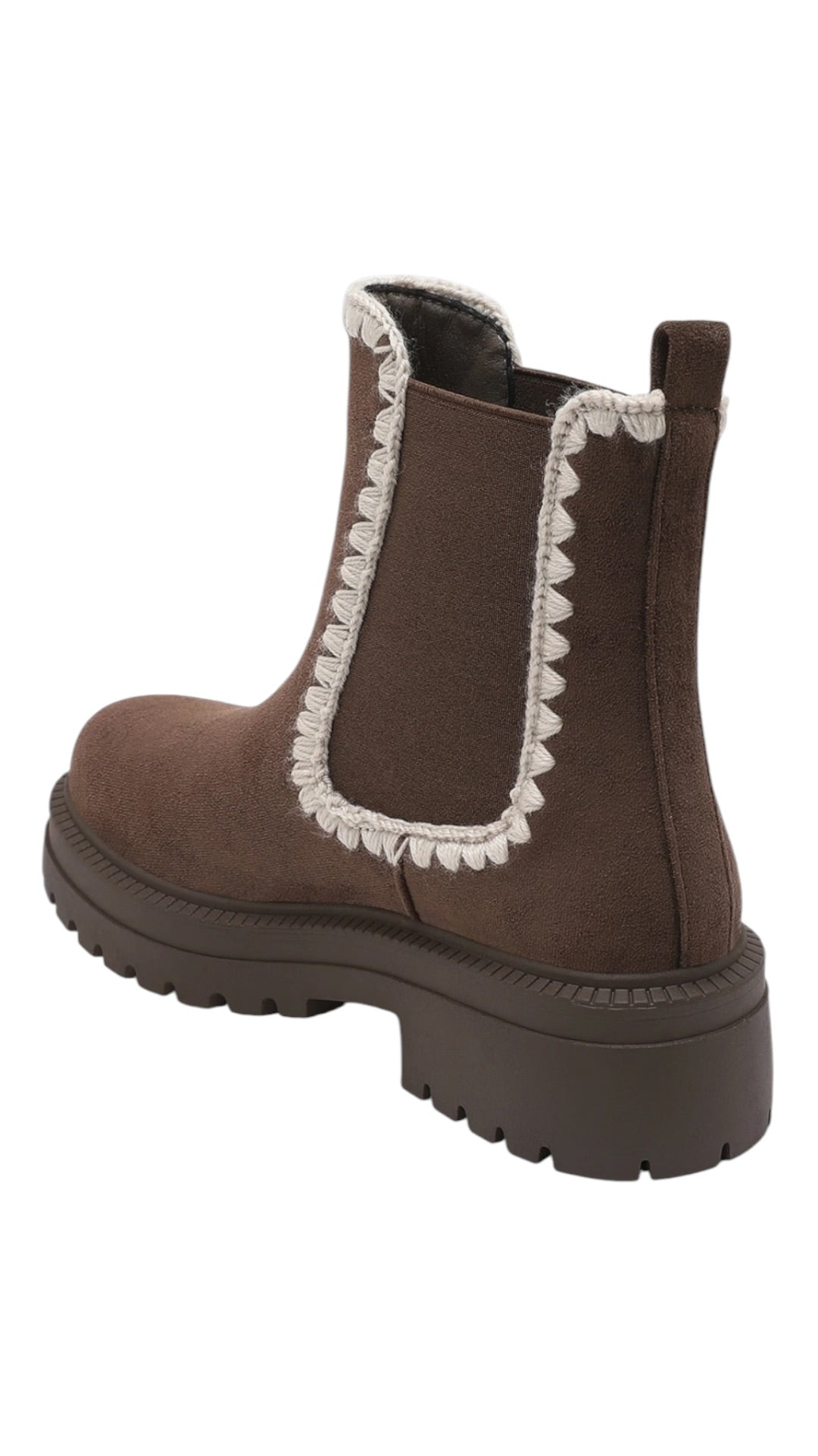 Suede-Effect Chelsea Boots with Contrasting Finishes
