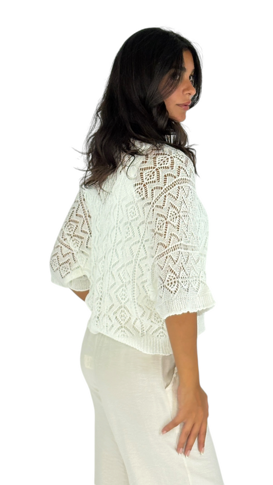 Mais White Cardigan