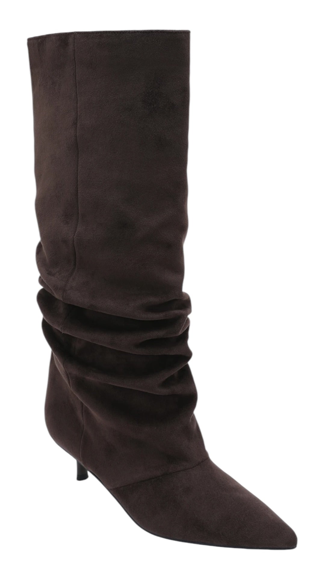 Pleated low-heel boots
