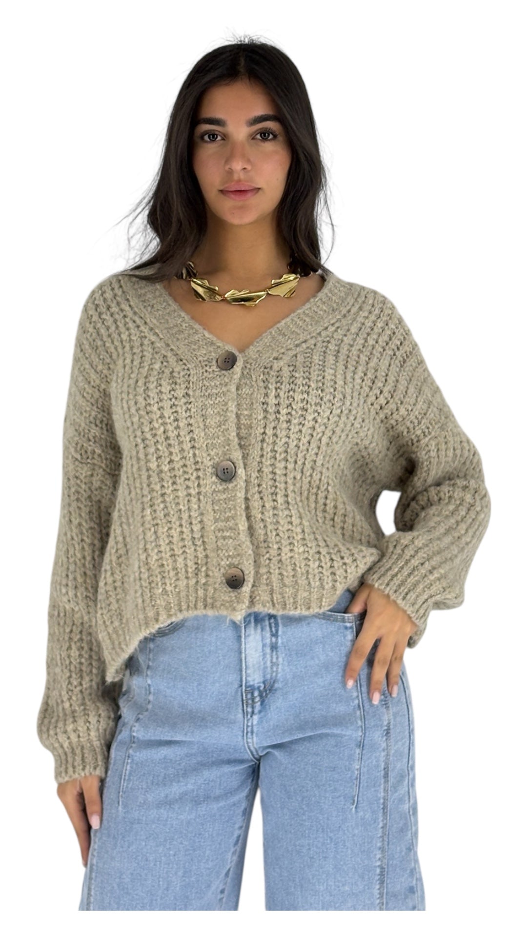 Helen Taupe Cardigan