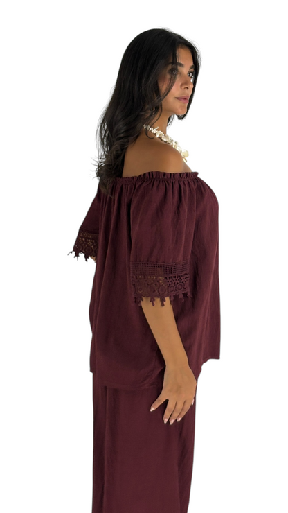 Liz Dark Cherry Top