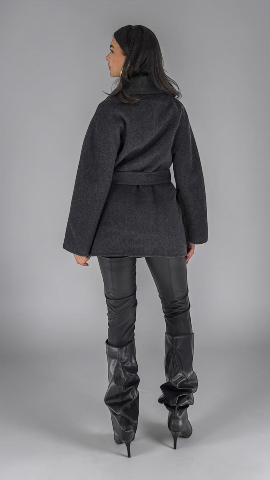 Lize Charcoal Cape Coat