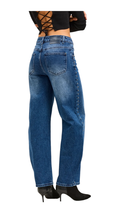 Jedda Navy Studded Balloon Jeans