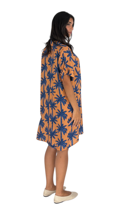 Najat Navy/Orange Dress